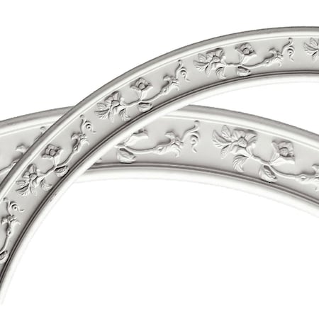 Ekena Millwork 76"OD x 68"ID x 4"W x 7/8"P Floral Classic Ceiling Ring (1/4 of complete circle) CR37FL